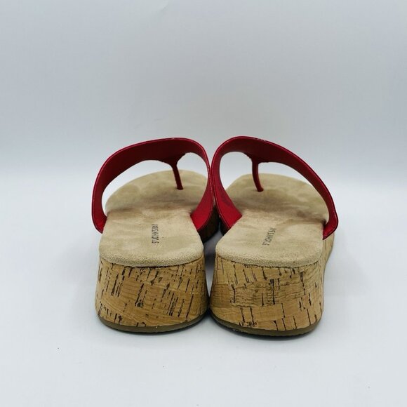 ST Johns Bay Sandals Womens Size 7M Red Salden Platform Comfort Thong Flip Flops - Picture 7 of 11